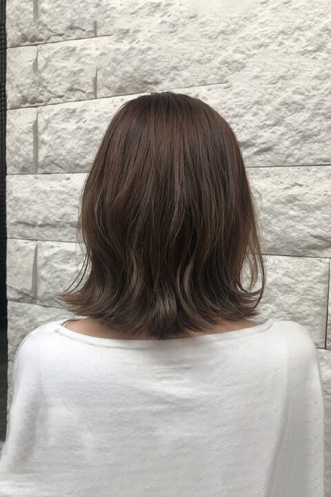 細めハイライトのミルクティーベージュ